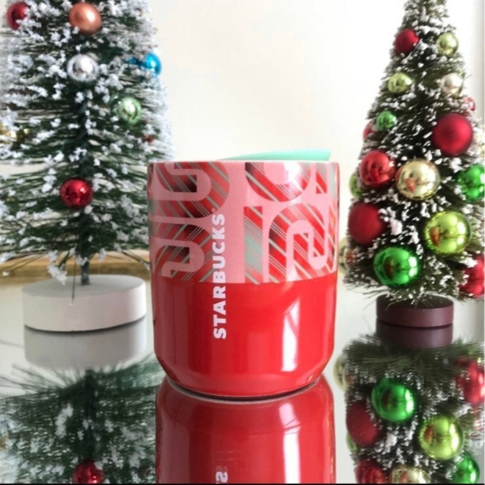 Set of 2 Bundle- Starbucks 8oz Holiday Ceramic Mugs/Cups